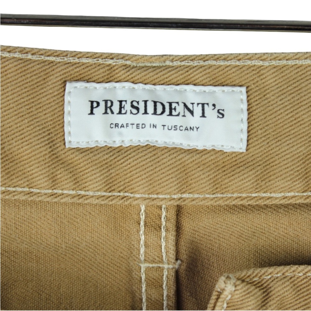 President's Tuscany P's Japanese Fabric Brown Cotton Mens Size 32x27 Pants Italy - Picture 4 of 15